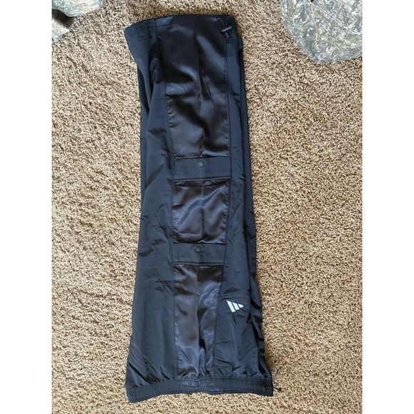 Adidas Cargo Pants Women's XL Black Baggy Streetwear Wide Leg Drawstring Pockets - Picture 9 of 9